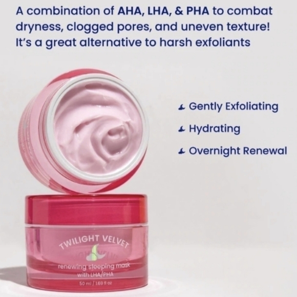 🌸 FaceTory Twilight Velvet Renewing Sleeping Mask w/ LHA & PHA (NIB / NWT) - Picture 9 of 13